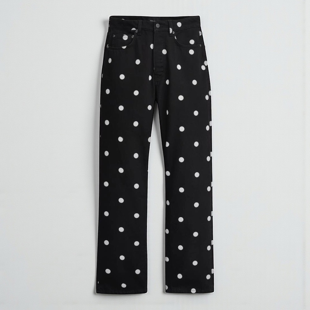 Marc Jacobs Polka Dot Jeans Size 25 | Black White Straight Leg Denim NWT
